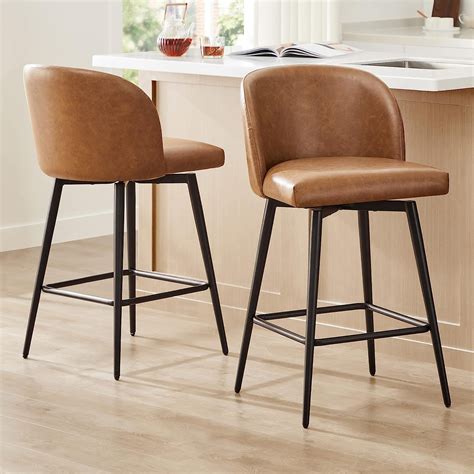 bar stools metal legs grey fabric back rest arm rests|Watson & Whitely Counter Height Bar Stools .